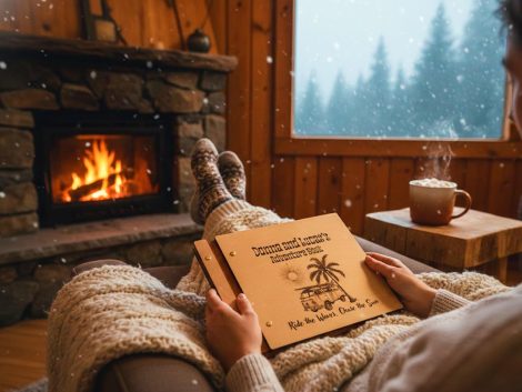 Personalized Retro Adventure Book Couples Scrapbook Travel Photo Album Road Trip Memory Book