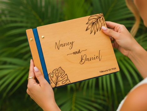 Custom Wedding Guestbook, Wooden Photo Booth Album, Rustic Bridal Shower Gift, Instax Polaroid Scrapbook